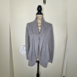 NTM:Barefoot Dreams CozyChic Lite Gray Open Front Cardigan Sz Small Soft Pockets